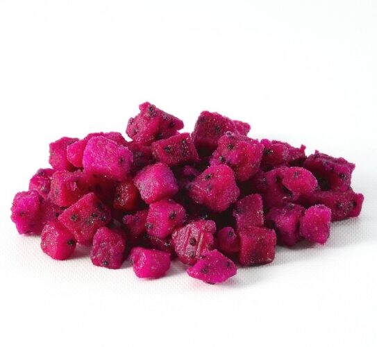 The image is showing 100g diced dragon fruit