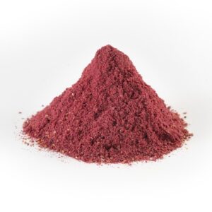 The image is showing the dark pink colour 500g powder of blackberry