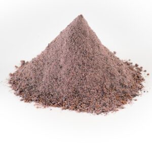 The image is showing the light pink colour 100g powder of blueberry