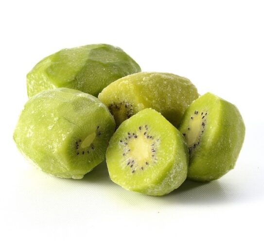 The image is showing peeled kiwi fruit