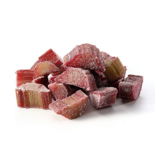 The image is showing 10kg diced rhubarb fruit